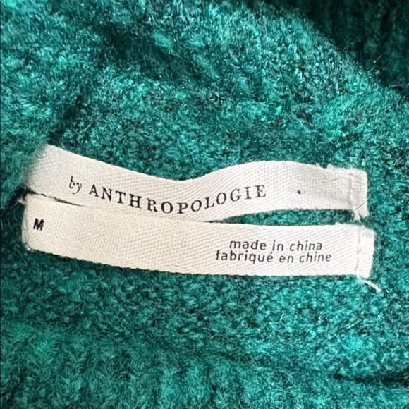Anthropologie Green Cowl Neck Drop Sleeves Oversized Sweater | Size M - Picture 8 of 10